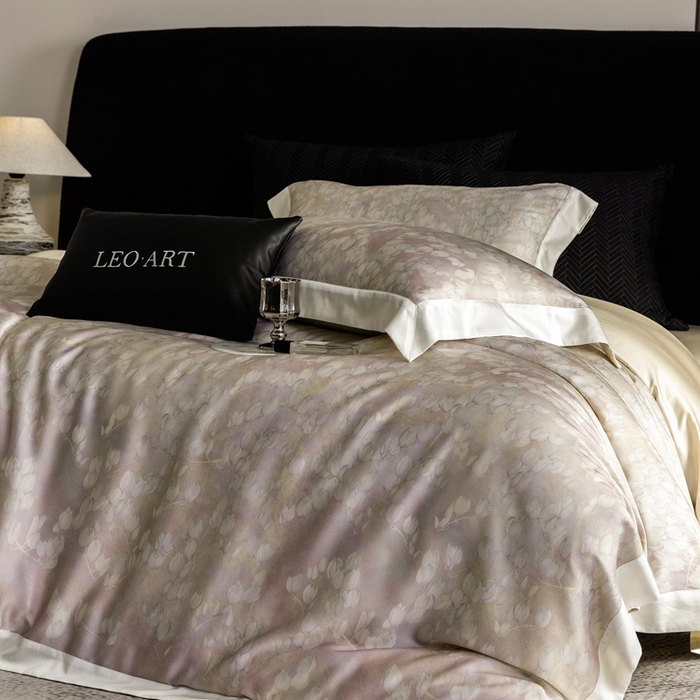 91家纺网 家纺一手货源 找家纺 涞澳家纺 2025新款天丝数码印花四件套 悠若