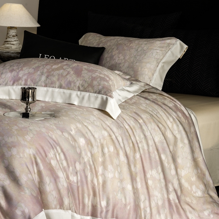 91家纺网 家纺一手货源 找家纺 涞澳家纺 2025新款天丝数码印花四件套 悠若