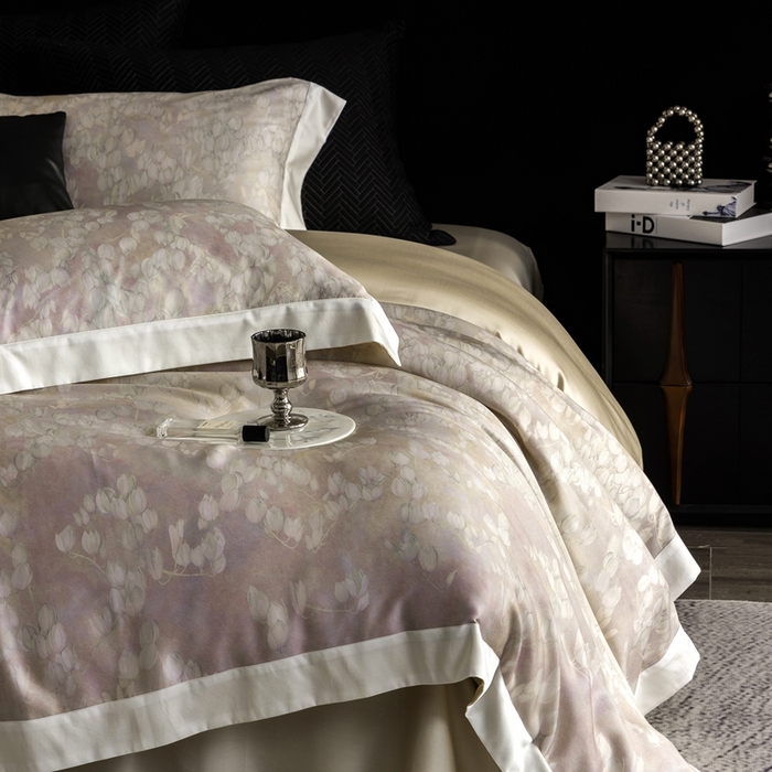 91家纺网 家纺一手货源 找家纺 涞澳家纺 2025新款天丝数码印花四件套 悠若