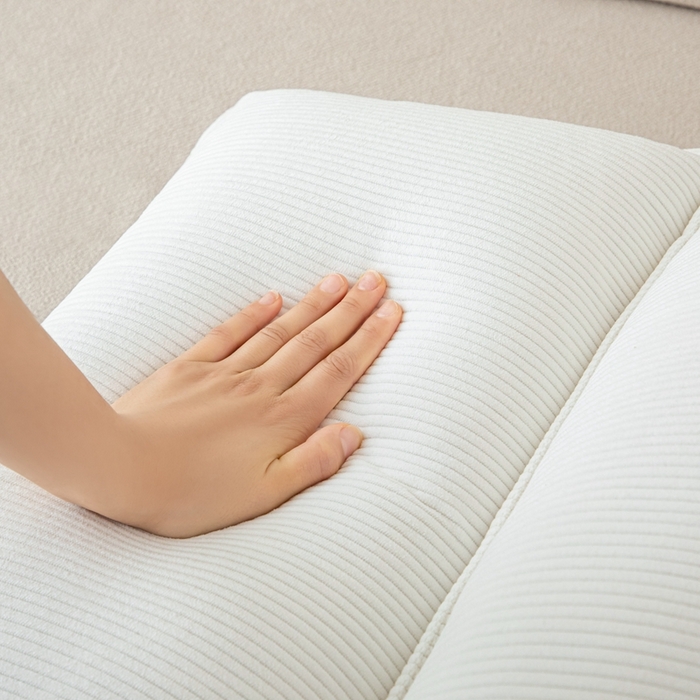 91家纺网 家纺一手货源 找家纺 沐沐家纺 2026新款灯芯绒立体护腰靠枕 立体灯芯绒-白色