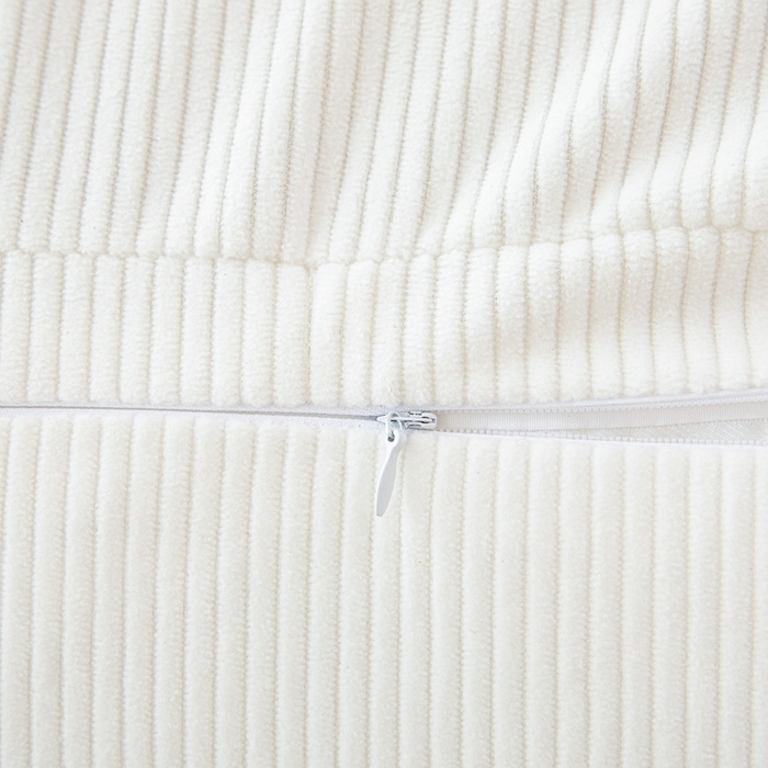 91家纺网 家纺一手货源 找家纺 沐沐家纺 2026新款灯芯绒立体护腰靠枕 立体灯芯绒-白色