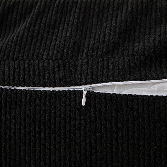 91家纺网 家纺一手货源 找家纺 沐沐家纺 2026新款灯芯绒立体护腰靠枕 立体灯芯绒-黑色