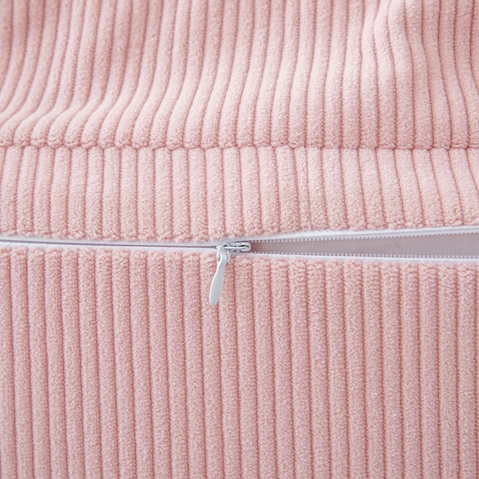 91家纺网 家纺一手货源 找家纺 沐沐家纺 2026新款灯芯绒立体护腰靠枕 立体灯芯绒-樱花粉