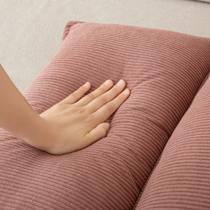 91家纺网 家纺一手货源 找家纺 沐沐家纺 2026新款灯芯绒立体护腰靠枕 立体灯芯绒-玫粉