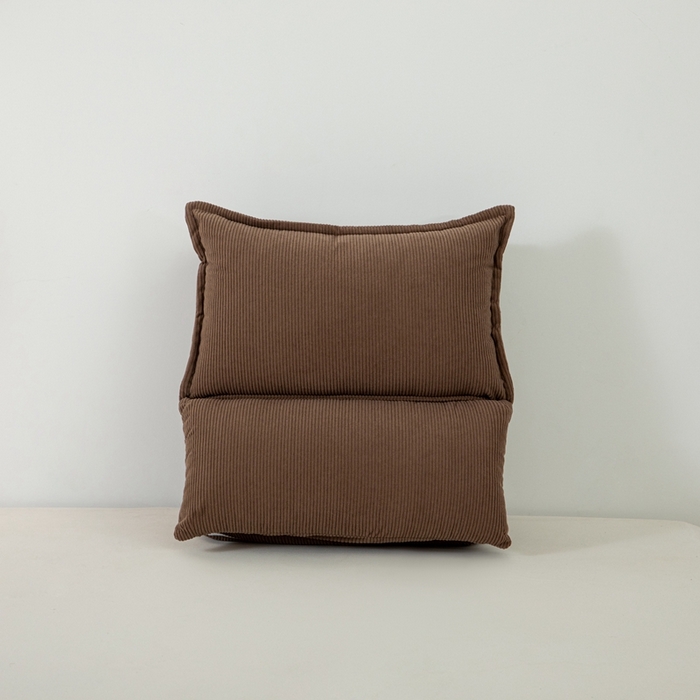 91家纺网 家纺一手货源 找家纺 沐沐家纺 2026新款灯芯绒立体护腰靠枕 立体灯芯绒-棕色