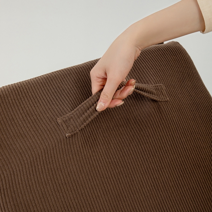 91家纺网 家纺一手货源 找家纺 沐沐家纺 2026新款灯芯绒立体护腰靠枕 立体灯芯绒-棕色