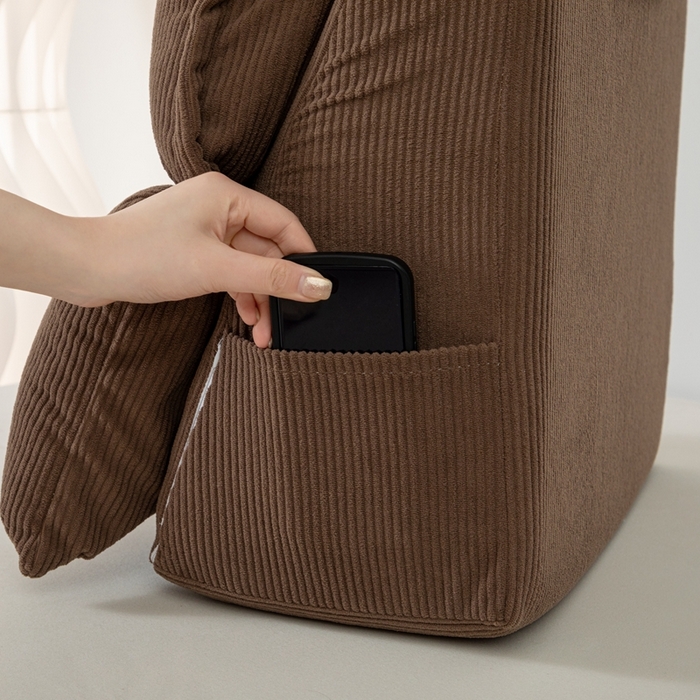 91家纺网 家纺一手货源 找家纺 沐沐家纺 2026新款灯芯绒立体护腰靠枕 立体灯芯绒-棕色