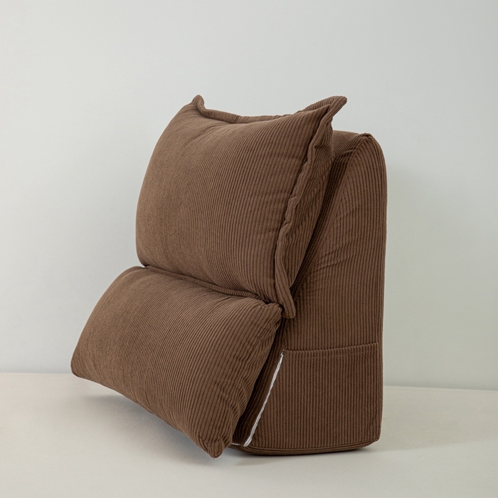 91家纺网 家纺一手货源 找家纺 沐沐家纺 2026新款灯芯绒立体护腰靠枕 立体灯芯绒-棕色