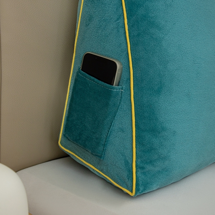 91家纺网 家纺一手货源 找家纺 沐沐2026新款宝宝绒三角靠背 孔雀蓝