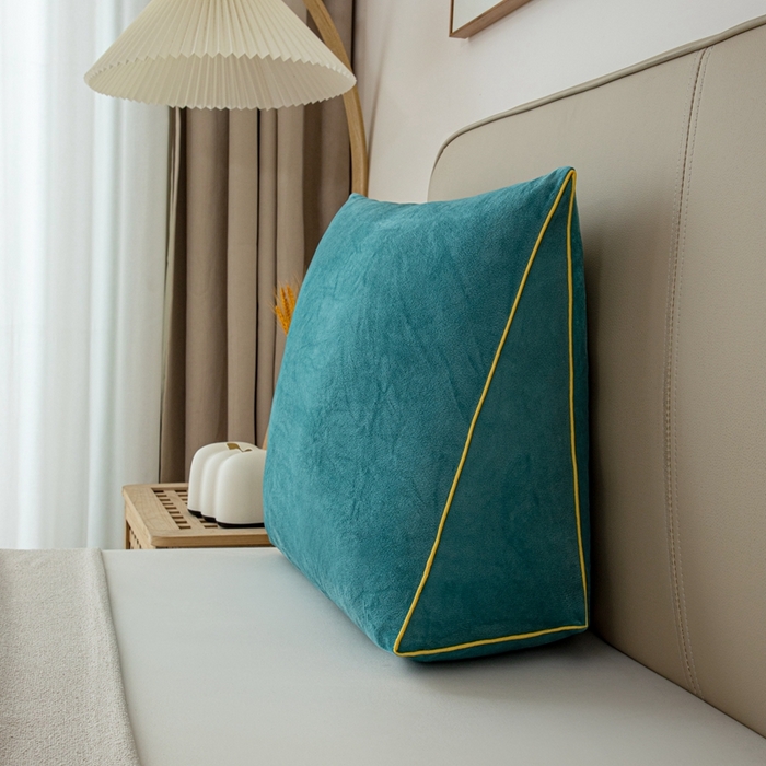 91家纺网 家纺一手货源 找家纺 沐沐2026新款宝宝绒三角靠背 孔雀蓝