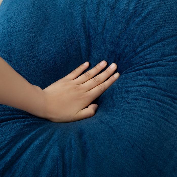 91家纺网 家纺一手货源 找家纺 沐沐2026新款宝宝绒三角靠背 深蓝色