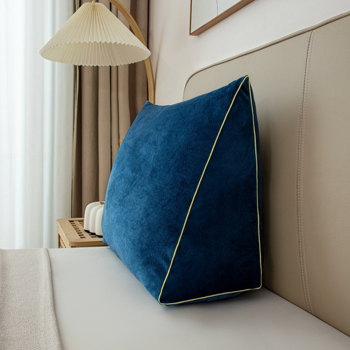 91家纺网 家纺一手货源 找家纺 沐沐2026新款宝宝绒三角靠背 深蓝色