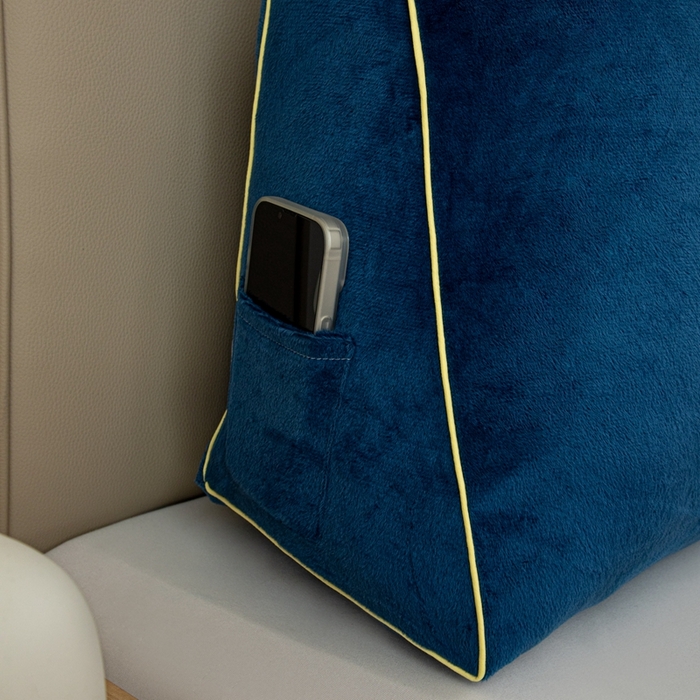 91家纺网 家纺一手货源 找家纺 沐沐2026新款宝宝绒三角靠背 深蓝色