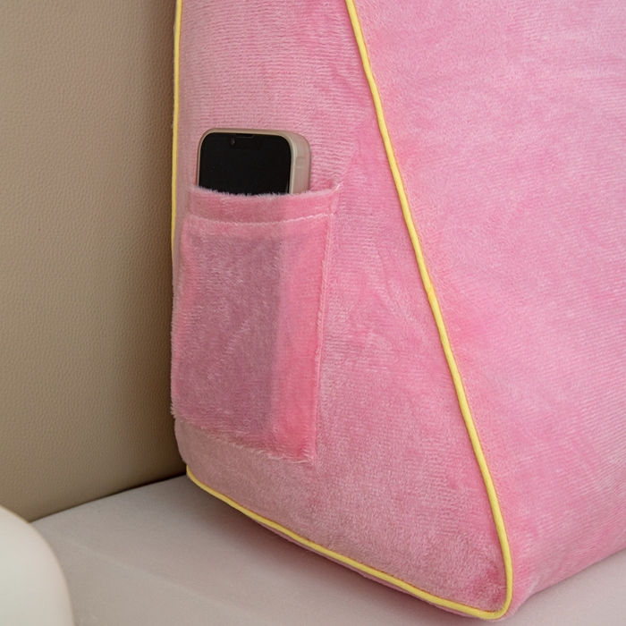 91家纺网 家纺一手货源 找家纺 沐沐2026新款宝宝绒三角靠背 樱花粉