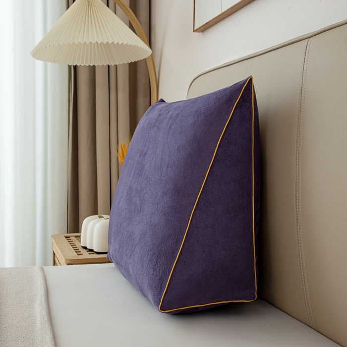 91家纺网 家纺一手货源 找家纺 沐沐2026新款宝宝绒三角靠背 紫色
