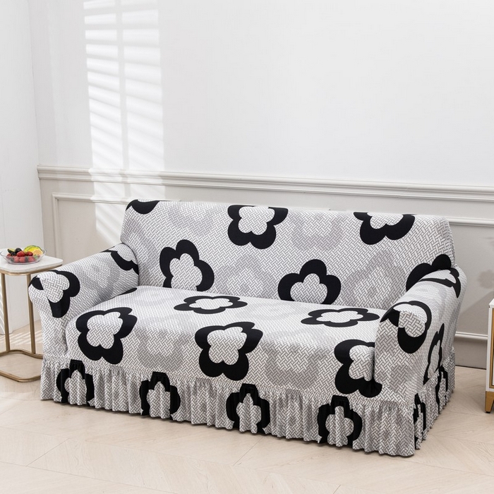 91家纺网 家纺一手货源 找家纺 兴妮雅家纺 2025新款冯赛英花边沙发套 格纹花朵