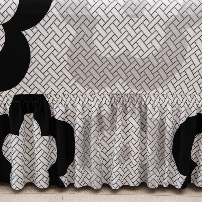 91家纺网 家纺一手货源 找家纺 兴妮雅家纺 2025新款冯赛英花边沙发套 格纹花朵