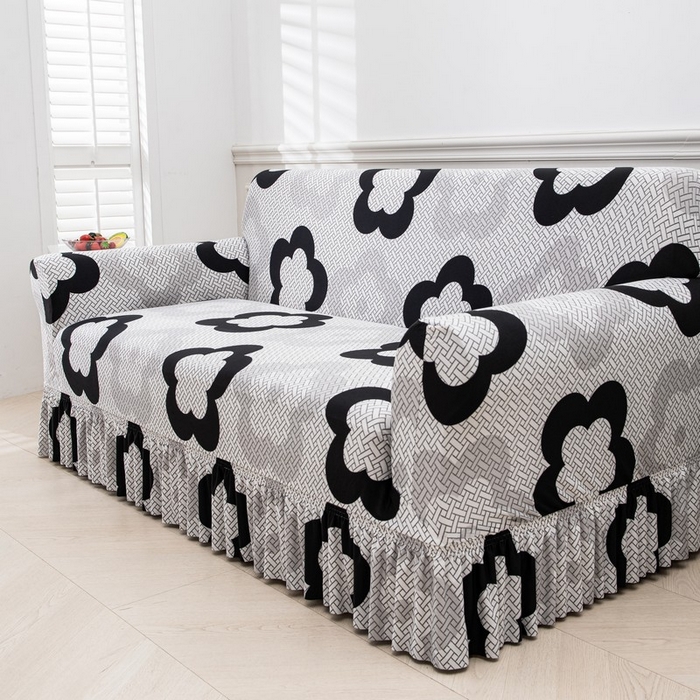 91家纺网 家纺一手货源 找家纺 兴妮雅家纺 2025新款冯赛英花边沙发套 格纹花朵