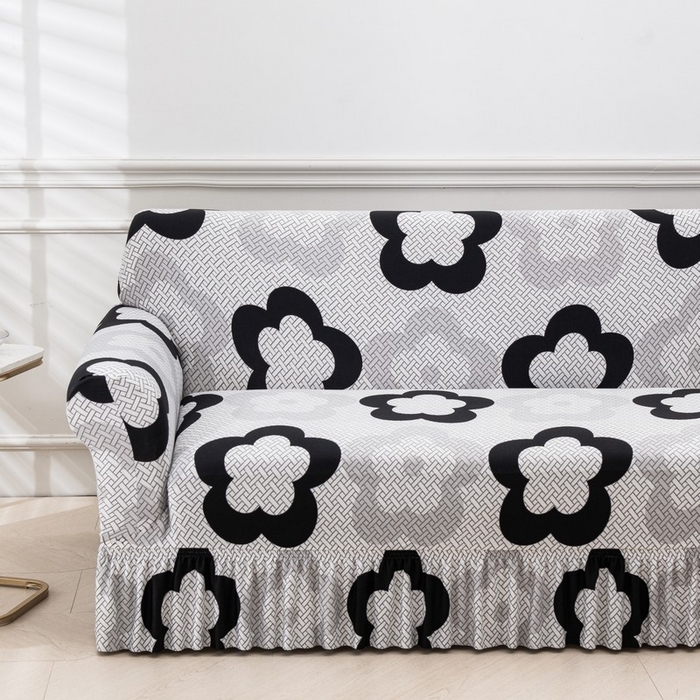 91家纺网 家纺一手货源 找家纺 兴妮雅家纺 2025新款冯赛英花边沙发套 格纹花朵