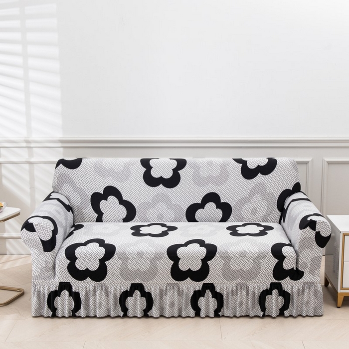 兴妮雅家纺 2025新款冯赛英花边沙发套 格纹花朵