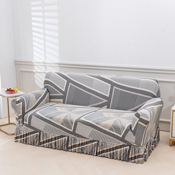 91家纺网 家纺一手货源 找家纺 兴妮雅家纺 2025新款冯赛英花边沙发套 简约优品