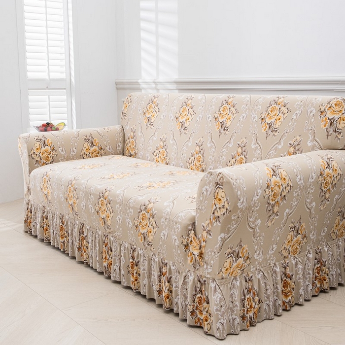 91家纺网 家纺一手货源 找家纺 兴妮雅家纺 2025新款冯赛英花边沙发套 宛如初见