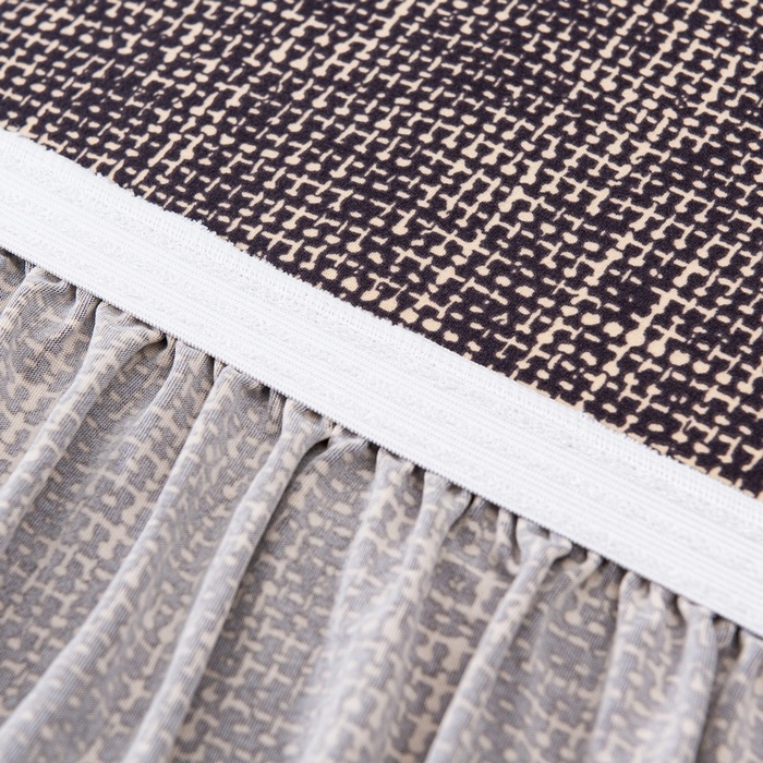 91家纺网 家纺一手货源 找家纺 兴妮雅家纺 2025新款冯赛英花边沙发套 亚麻咖