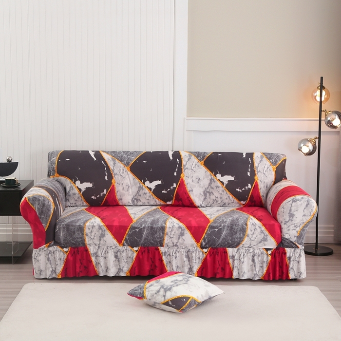 兴妮雅家纺 2025新款三人沙发套 乐享生活红