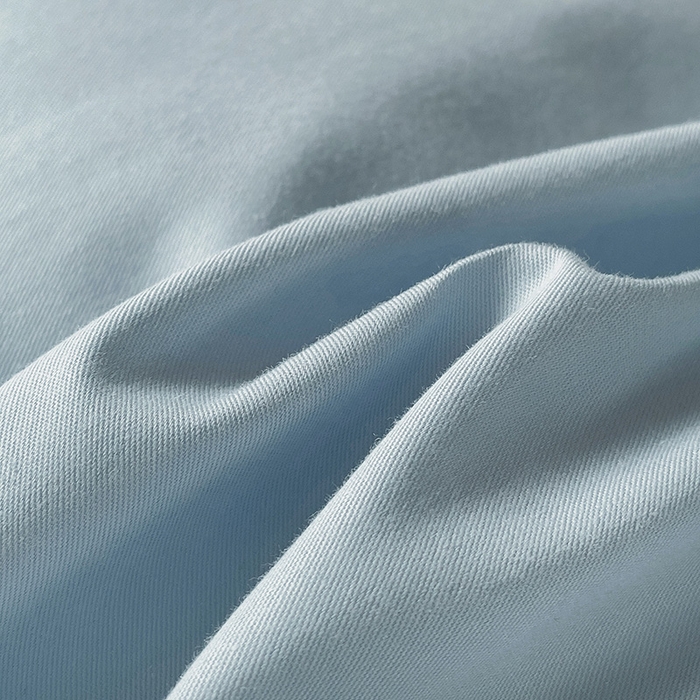 91家纺网 家纺一手货源 找家纺 泽西家纺+V17798841158发大图 2025新款A类全棉简约风大学生宿舍双拼纯色纯棉三件套 雾蓝