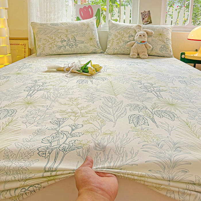 91家纺网 家纺一手货源 找家纺 （总）朵朵家纺  2025新款超柔水洗棉印花单床笠