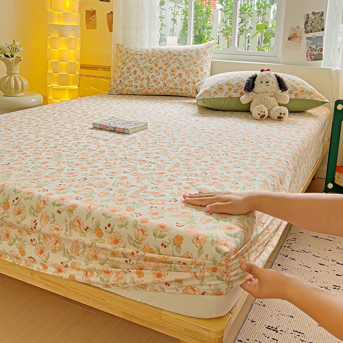 朵朵家纺  2025新款超柔水洗棉印花单床笠 热恋