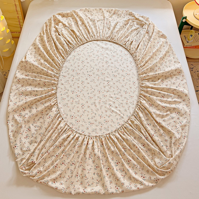 91家纺网 家纺一手货源 找家纺 朵朵家纺  2025新款超柔水洗棉印花单床笠 忘忧草