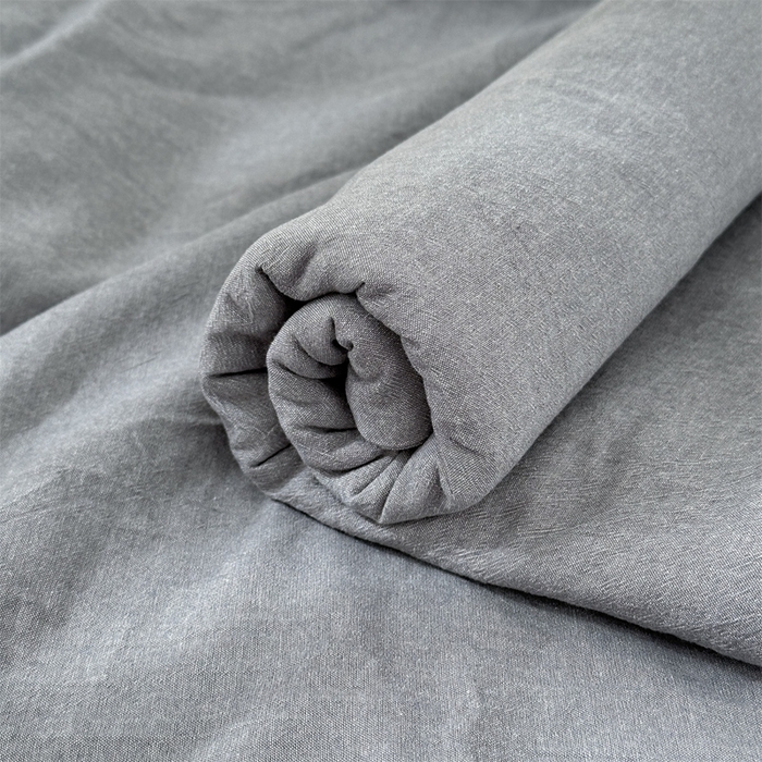 91家纺网 家纺一手货源 找家纺 北欧良品 2025新款色织水洗棉学生单品床笠+床单 纯棉-冰川灰