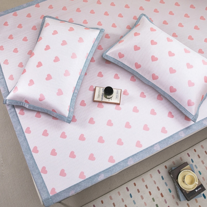 91家纺网 家纺一手货源 找家纺 凌云家纺  2025新款夏季凉席枕套成人枕芯套单人48*74冰丝枕头套凉爽凉感枕套 甜心-粉