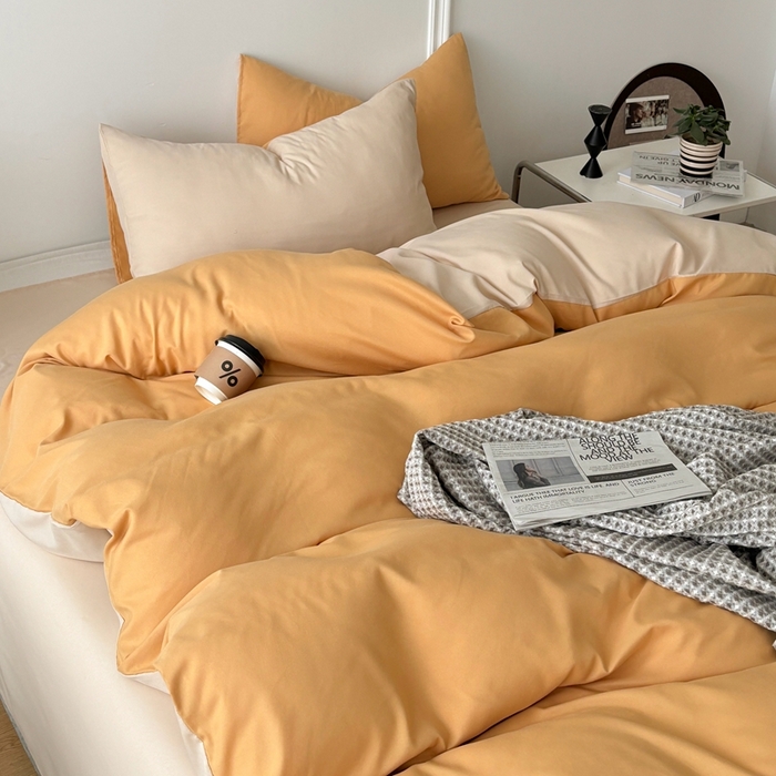 91家纺网 家纺一手货源 找家纺 百花王 2025新款纯色四件套 炭烤起司