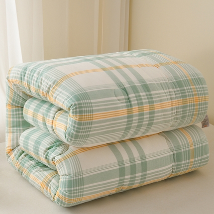 91家纺网 家纺一手货源 找家纺 （总）易展2025新款无印水洗棉格子大豆冬被