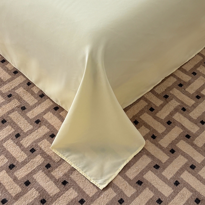 91家纺网 家纺一手货源 找家纺 百花王 2025新款纯色四件套 抹茶奶油