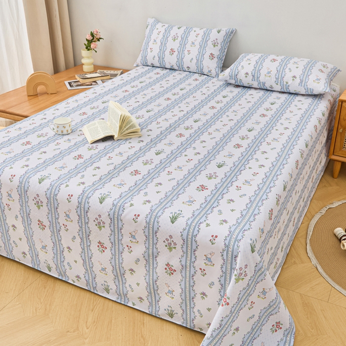 91家纺网 家纺一手货源 找家纺 （总）首爱家纺 2025新款印花原棉标老粗布床单老粗布凉席软凉席