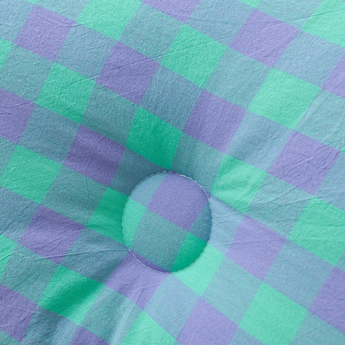 91家纺网 家纺一手货源 找家纺 易展2025新款无印水洗棉格子大豆冬被 湛靓蓝