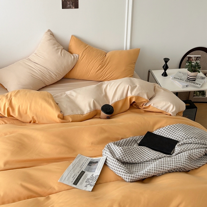 91家纺网 家纺一手货源 找家纺 百花王 2025新款纯色四件套 炭烤起司