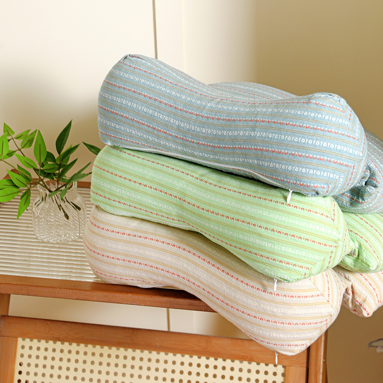 91家纺网 家纺一手货源 找家纺 （总）金牛枕芯 2025春夏新款三角牵引组合荞麦枕印花款枕头枕芯