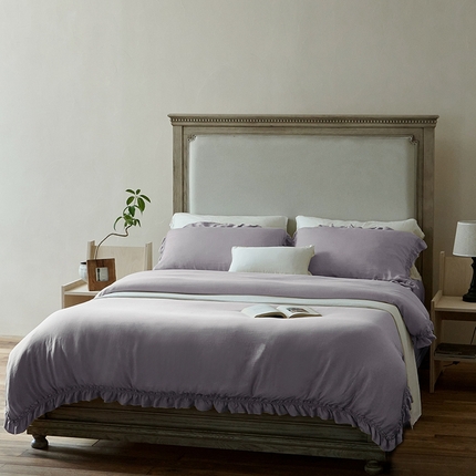 子和家居 2025新款司麦克成品染天丝四件套 丁香