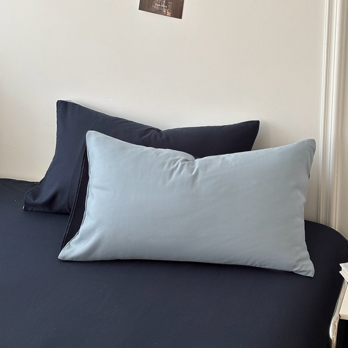 91家纺网 家纺一手货源 找家纺 百花王 2025新款纯色四件套 洛克浅蓝