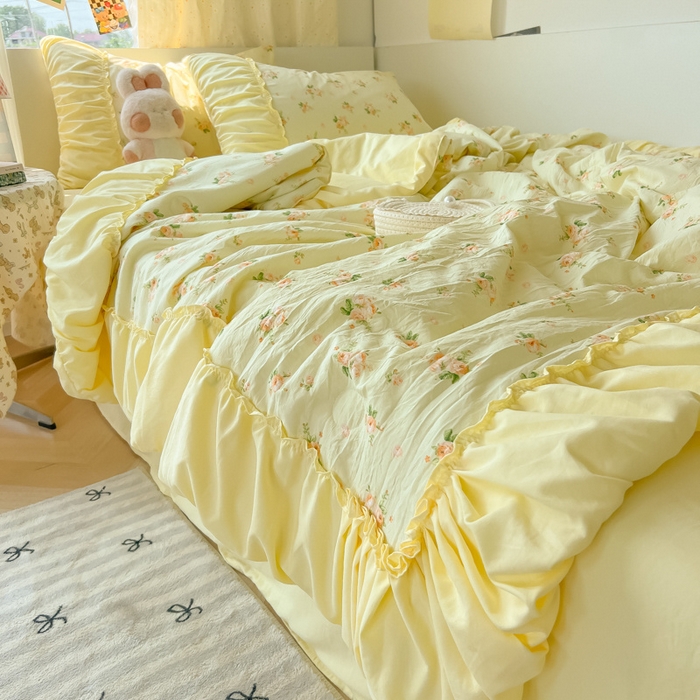 91家纺网 家纺一手货源 找家纺 （总）子钦家纺 2025新款云朵棉水洗棉宫廷风花边夏被单夏被夏被四件套-法式宫廷系列