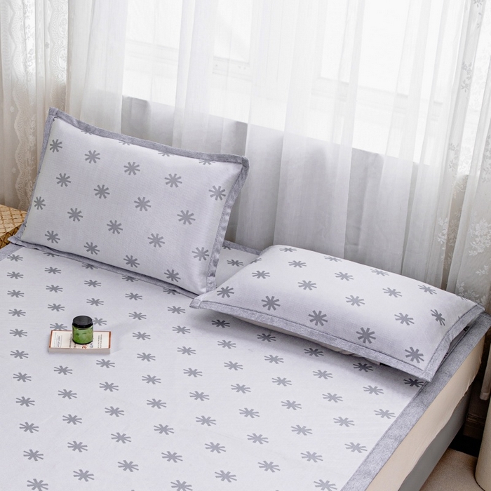 91家纺网 家纺一手货源 找家纺 凌云家纺  2025新款夏季凉席枕套成人枕芯套单人48*74冰丝枕头套凉爽凉感枕套 雪漾-灰