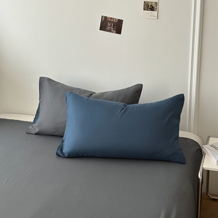 91家纺网 家纺一手货源 找家纺 百花王 2025新款纯色四件套 宝蓝灰