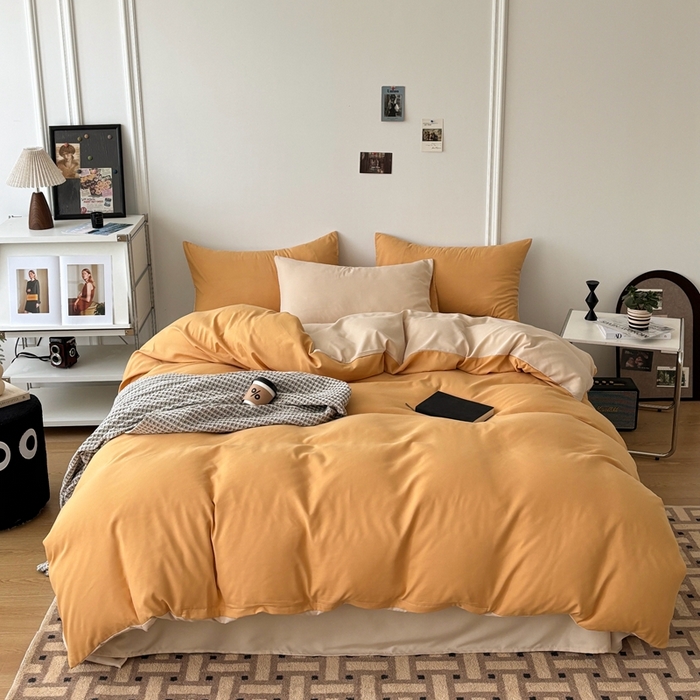 91家纺网 家纺一手货源 找家纺 百花王 2025新款纯色四件套 炭烤起司