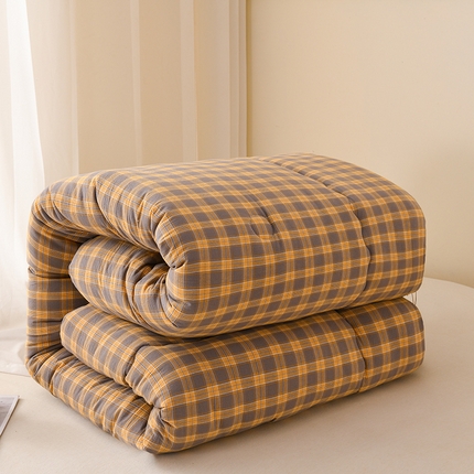 91家纺网 家纺一手货源 找家纺 （总）易展2025新款无印水洗棉格子大豆冬被