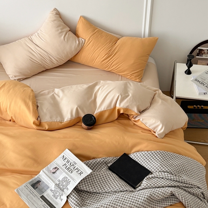 91家纺网 家纺一手货源 找家纺 百花王 2025新款纯色四件套 炭烤起司