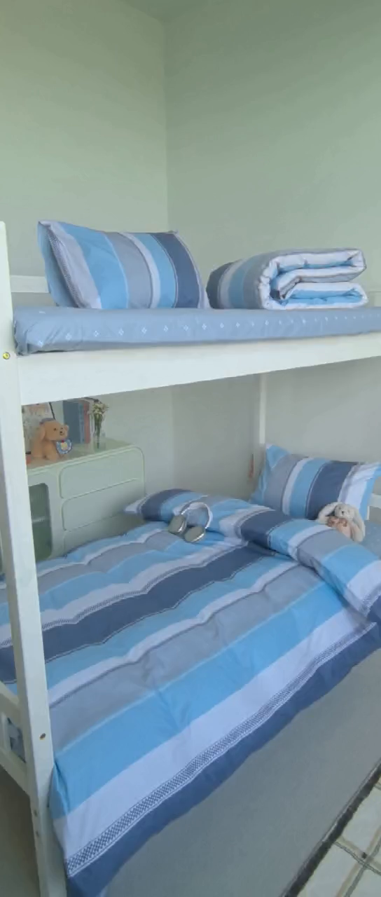 91家纺网 家纺一手货源 找家纺 锦彩家居 2025新款正宗13372全棉学生三件套全棉印花学生宿舍上下铺三件套（量大可定制价格可谈）提供买家秀 莫拉条纹